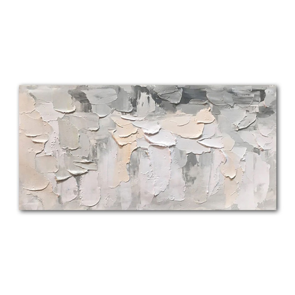 Powder n Grey Abstract 3d Heavy Textured Partial Oil Painting